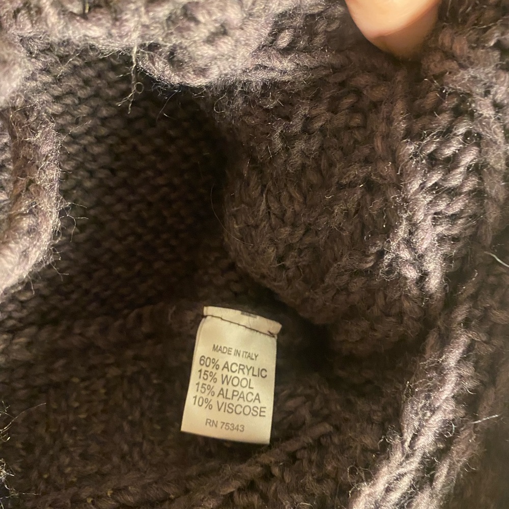 Elsamanda Dusty Purple Cable Knit Wool/Alpaca Women's Sweater - Picture 4 of 4